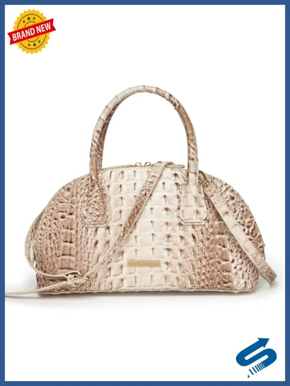 Vegan Leather Crocodile Top-Handle Purse Tote Crossbody Bag for Women Large